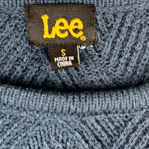 Women’s Lee Slate Blue Herringbone Knit Crewneck Sweater Small Excellent - Picture 3 of 9